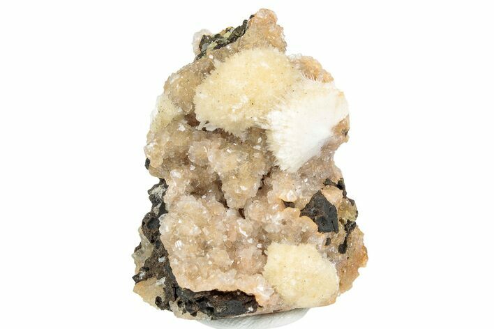 Thomsonite (Zeolite) on Sparkling Heulandite - Maharashtra, India #238469